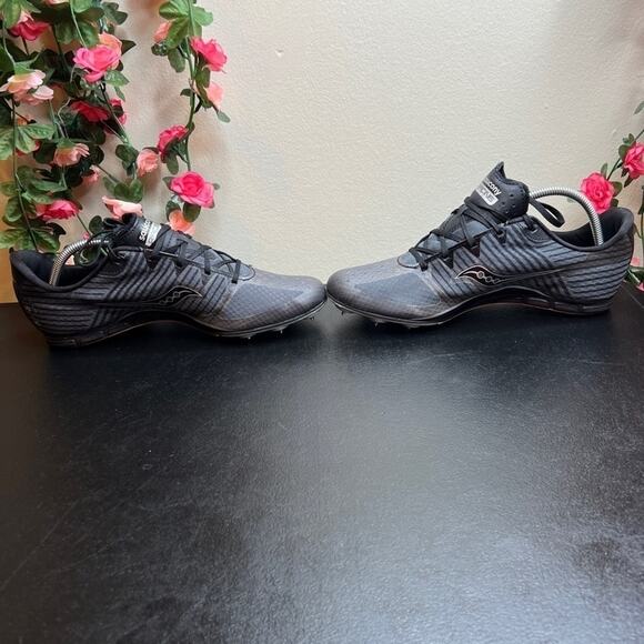 Saucony Vendetta 2 Track & Field Spikes Men’s 10 Gray Black Racing Shoes ?